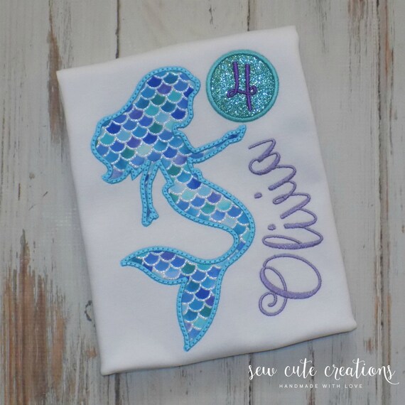 Mermaid birthday shirt - Mermaid birthday outfit - 2nd birthday - 3rd 4th birthday - 5th 6th 7th 8th 9th birthday - Sew cute creations Il_570xn