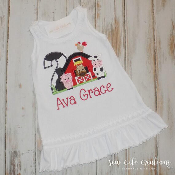 Farm birthday dress for girls - Farm Birthday outfit - Barn birthday dress - Barn birthday outfit - Birthday 1-6 - Sew cute creations Il_570xn
