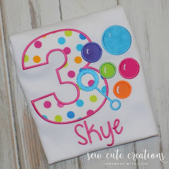Bubbles Birthday Shirt for boys or girls - Bubbles Birthday Outfit - Bubbles Party - 1st 2nd birthday - 3rd birthday - Sew cute creations Il_570xn