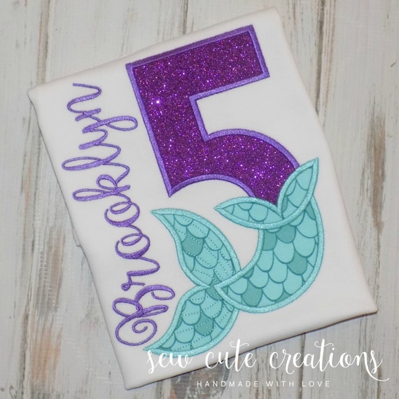 Mermaid Birthday Shirt - Mermaid birthday outfit - Mermaid Tail - 1st 2nd 3rd birthday - 4th 5th 6th 7th 8th birthday - sew cute creations Il_570xn