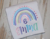 Rainbow birthday shirt, Rainbow party outfit, Over the Rainbow, 1st 2nd 3rd 4th 5th 6th 7th 8th 9th Birthday, Sew Cute Creations Il_170x135