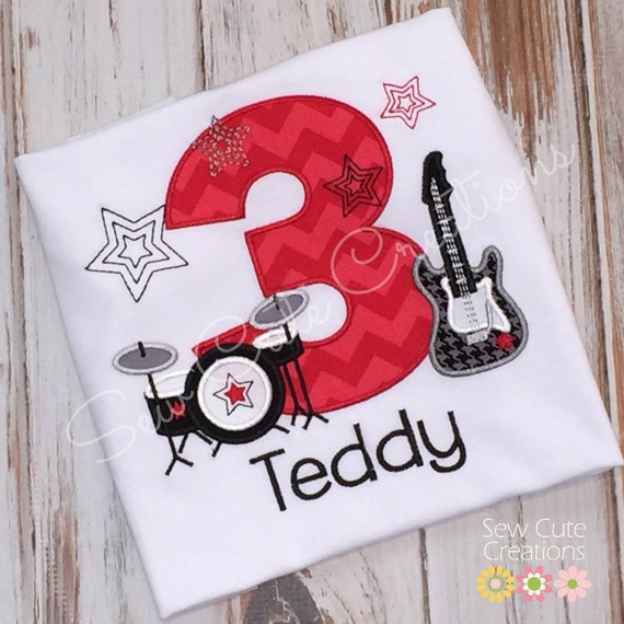 Rock Star Birthday shirt for boys or girls - Rock and Roll Birthday outfit - Rock star outfit - Music Birthday - Sew Cute Creations Il_570xn