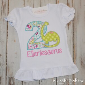 Dinosaur birthday shirt boy girl, Dinosaur Party Outfit, Dino Birthday shirt, 1st 2nd 3rd 4th 5th 6th birthday, Sew cute creations image 6