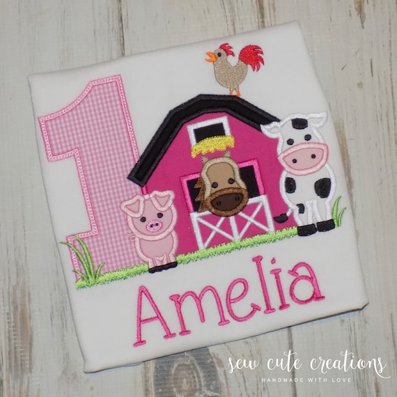 Farm birthday shirt for boys or girls - Farm animals Birthday outfit - Barn birthday - 1st 2nd 3rd 4th 5th 6th Birthday - Sew cute creations Il_570xn