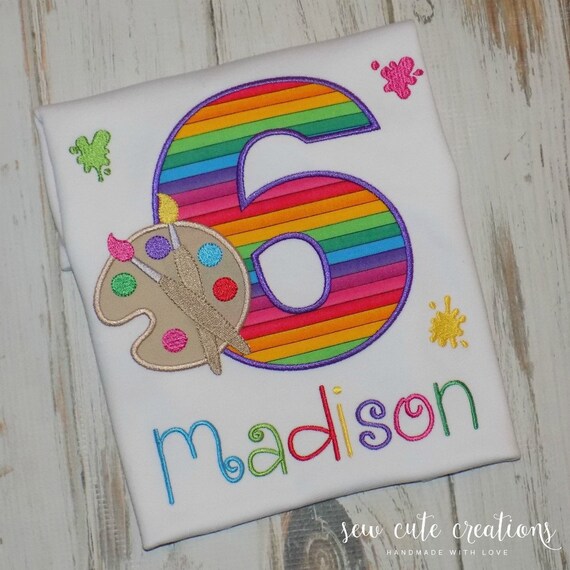 Paint Birthday shirt for boys or girls - Paint birthday outfit - Painting party - Artist birthday - Paint Palette - Sew Cute Creations Il_570xn