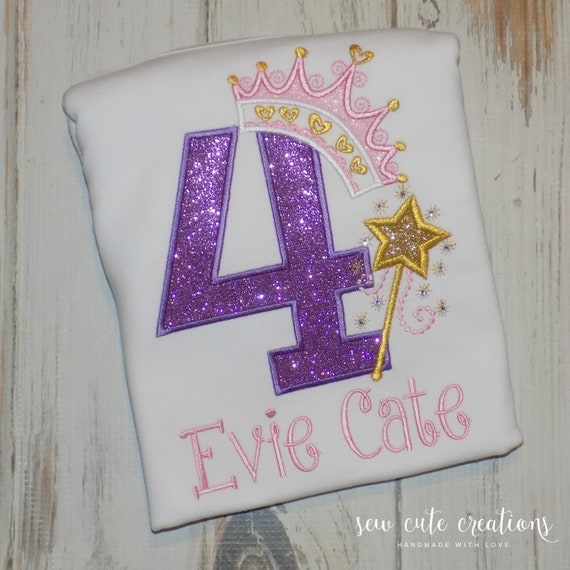Princess birthday shirt - Princess Birthday outfit - Royal birthday - Number crown - 1st 2nd 3rd 4th 5th 6th birthday - Sew cute creations Il_570xn