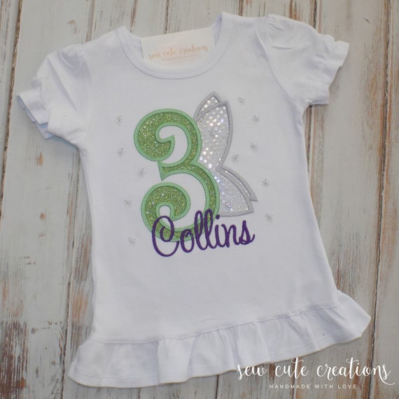 Fairy Birthday shirt - Fairy Birthday outfit - Tinkerbell birthday outfit - Fairy Wings - Neverland birthday - sew cute creations Il_570xn