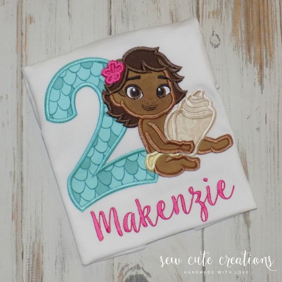 Baby Moana birthday shirt - Baby Moana birthday outfit - Hawaii birthday shirt - 2nd birthday - 3rd 4th birthday - sew cute creations Il_570xn