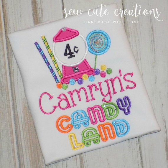 Candyland Birthday Shirt for boys or girls - Candyland birthday outfit - Candy land Birthday - Sweet shoppe - sew cute creations Il_570xn