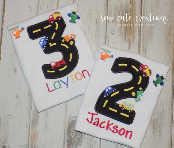 Transportation Birthday shirt - Trucks Cars Planes - Birthday outfit - Things that Go - 1st 2nd 3rd 4th birthday - sew cute creations Il_570xn