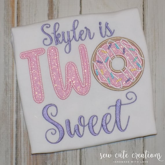 Two Sweet Donut birthday shirt - TWO Sweet Donut birthday outfit - Donut 2nd birthday - Doughnut 2nd birthday - Sew Cute Creations Il_570xn