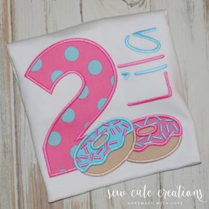 Donut Birthday shirt, Donut Party Outfit, Donut Grow up, 1st 2nd 3rd 4th 5th 6th 7th 8th 9th birthday, Sew Cute Creations image 8