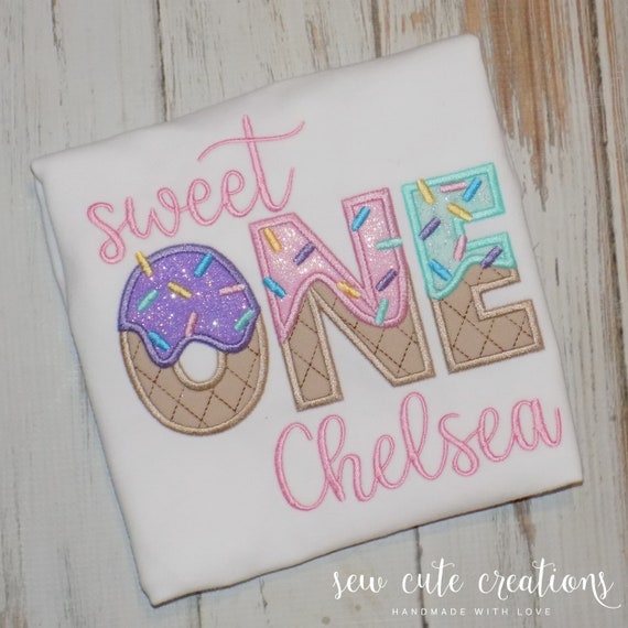 Sweet One First birthday shirt, Ice Cream party shirt, Donut 1st birthday, Donut party, Sew Cute Creations Il_570xn