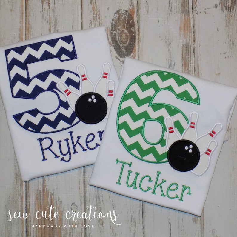 Bowling Birthday Shirt Boy Girl Bowling Party Outfit Bowling Etsy