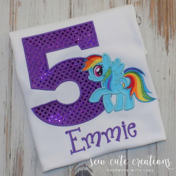 Rainbow Pony Birthday Shirt - Rainbow Pony Birthday outfit - Pony party - 2nd birthday - 3rd birthday - 4th birthday - sew cute creations Il_570xn