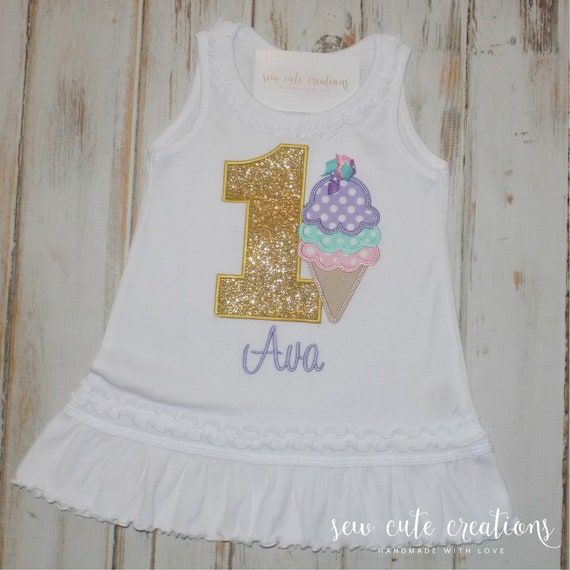 Ice Cream Birthday Dress - Ice Cream Birthday outfit - Ice Cream Cone - 1st birthday - 2nd birthday - Sew Cute Creations Il_570xn