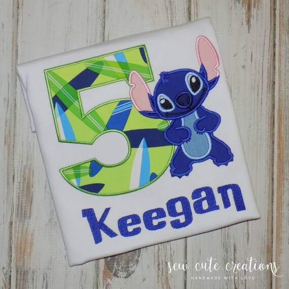 Stitch Birthday shirt for boys or girls - Stitch Birthday outfit - Hawaii Birthday - 1st 2nd birthday - 3rd birthday - Sew cute creations Il_570xn