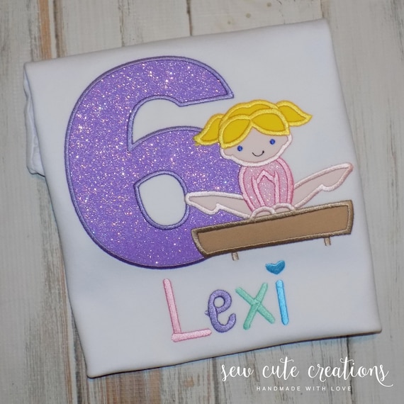 Gymnastics Birthday shirt - Gymnastics birthday outfit - Gymnast birthday - Balance Beam - 3rd 4th 5th 6th 7th birthday - sew cute creations Il_570xn
