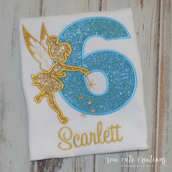Tinkerbell Girl Birthday shirt - Tinkerbell Birthday outfit - Fairy birthday shirt - Fairy outfit - Disney trip - Sew cute creations Il_570xn