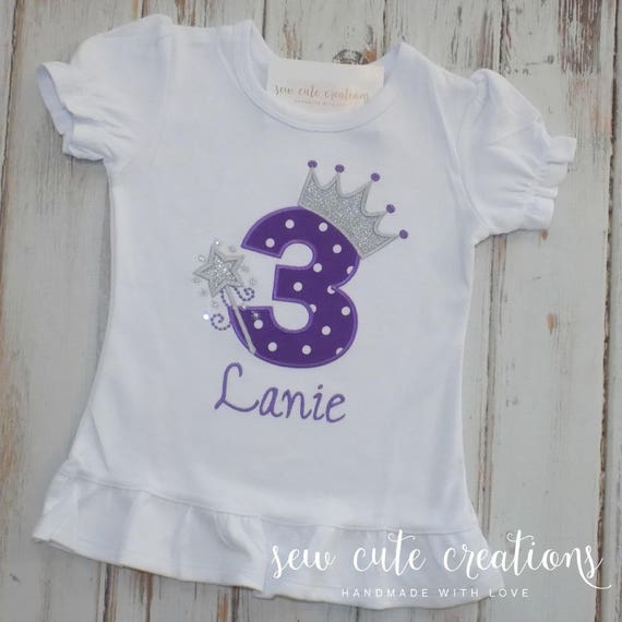 Princess birthday shirt - Princess Birthday outfit - Glitter Princess - 1st 2nd 3rd 4th birthday - Number crown - Sew cute creations Il_570xn