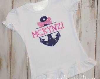 Anchor Personalized Shirt, Cruise Sailing outfit, Nautical theme shirt, Sew cute creations