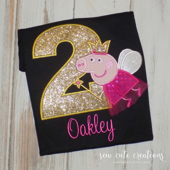 Peppa Pig Birthday shirt - Peppa Pig birthday outfit - Peppa Pig Fairy outfit - Peppa pig party - Sew cute creations Il_570xn