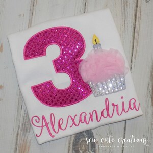 Cupcake girl birthday shirt, Pink Cupcake party outfit, 1st to 9th birthday, Sew cute creations