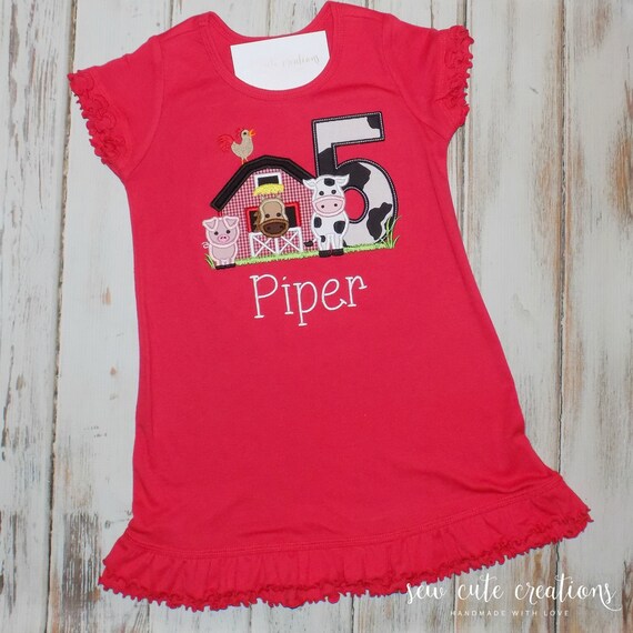 Farm birthday dress for girls - Farm Birthday outfit - Barn birthday dress - Barn birthday outfit - Birthday 1-6 - Sew cute creations Il_570xn