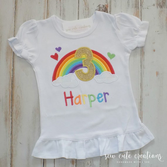 Rainbow girl birthday shirt - Rainbow party outfit - Over the Rainbow - Wizard of Oz party - Birthday outfit - Sew Cute Creations Il_570xn