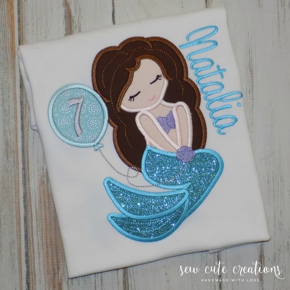 Mermaid Birthday Shirt - Mermaid birthday outfit - Ariel Birthday - Under the Sea - 3rd 4th birthday - 5th 6th birthday - Sew cute creations Il_570xn