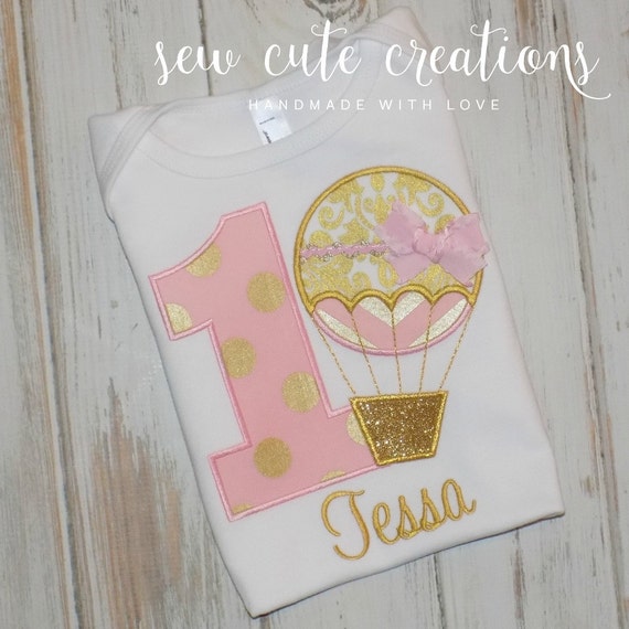 Hot Air Balloon Birthday Shirt - Hot Air Balloon Birthday outfit - Girl Boy Balloon shirt - Girl Boy Birthday shirt - Sew Cute Creations Il_570xn