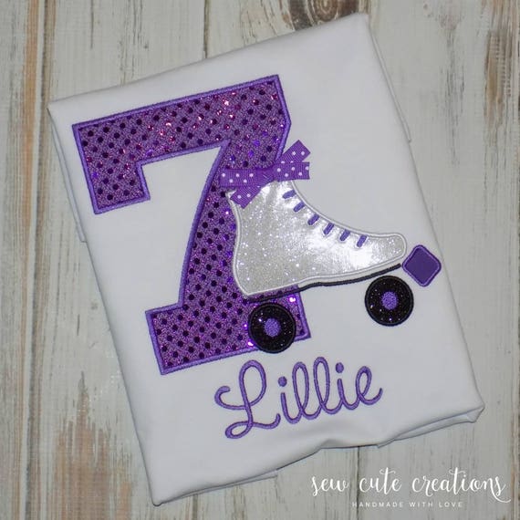 Roller Skate Birthday shirt - Skate birthday outfit - Roller Rink Birthday - Roller Skating - 6th 7th 8th 9th birthday - Sew cute Creations Il_570xn