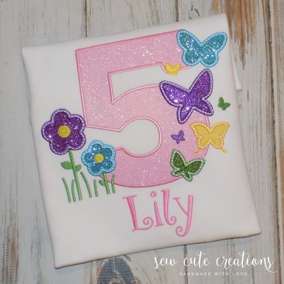 Butterfly Birthday shirt - Butterfly birthday outfit - Glitter Butterfly - 1st 2nd birthday - 3rd 4th 5th 6th birthday - sew cute creations Il_570xn