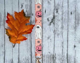 Pink Floral Ghost Keychain