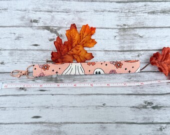 Pink Floral Ghost Keychain