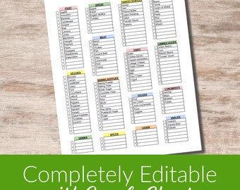 Druckbare Einkaufsliste - Bearbeitbare Google Sheets (digital)
