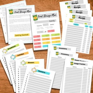 Printable Food Storage Worksheets and Planning Guide DIGITAL FILE PDF image 2