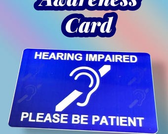 Hearing Impaired - Personalised Medical Awareness Card
