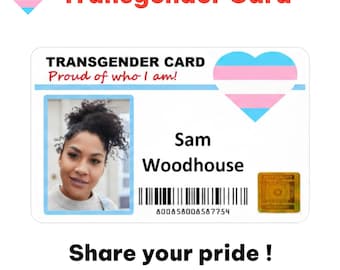 Personalized TransGender Card: Proud of who you are ! LGBTQ+ (Digital Wallet Option)