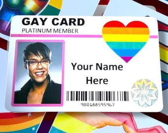 2 Sided Personalized Gay Card: Platinum Membership, Funny Prank Gift