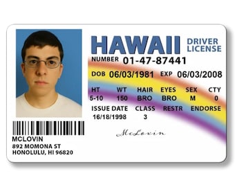 Custom McLovin ID Card: Superbad Movie Prop Replica
