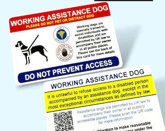 Assistance Dog / Working Dog Information Card - Layard Option