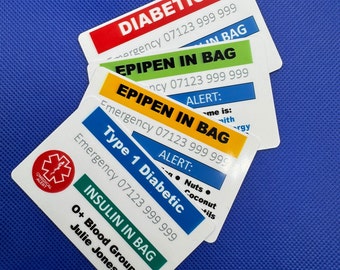 Personalisierte medizinische Warnhinweis: Allergie, Diabetiker, EpiPen