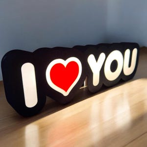 I Love You - LED Back Lit Sign - Valentine - Someone Special - USB Powered
