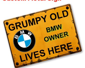 Custom A4, A5 or A6 Metal Sign - Grumpy Old Car Owner - High Quality