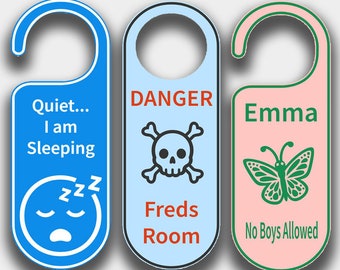 Custom Door Hanger: Personalized Message, Emoji Options - two sided option