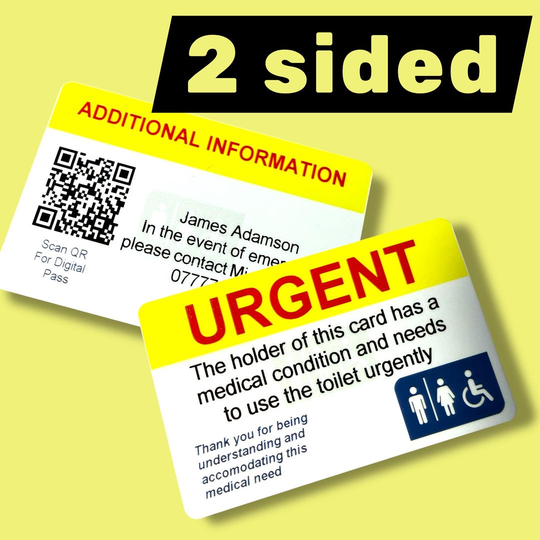 Personalized Medical Access Card: Emergency Restroom or Toilet
