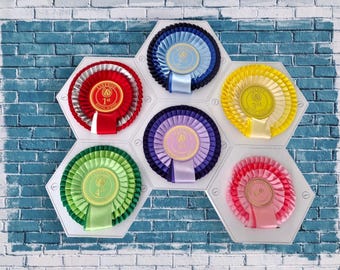 Customizable 3D Printed Rosette Holder: Wall Mounted Hexagon Display