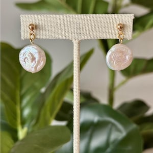 Gold Filled Natural Freshwater Pearl Dangle Earrings