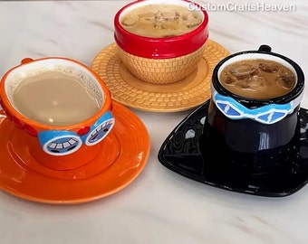 Mug inspiré d'un anime Mug cosplay tasse d'eau créative Three Brothers en forme de tasse à café en forme d'accessoires d'anime chapeau tasse en céramique logo dolomite
